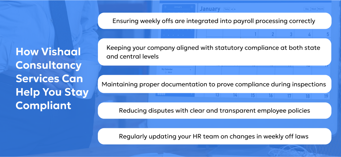 weekly off rules as per labour law