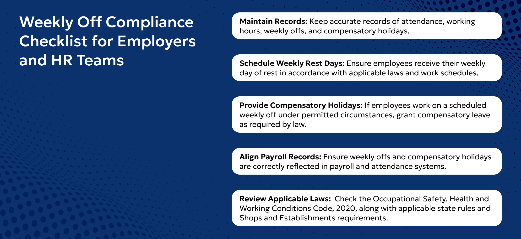 Weekly Off Rules as per Labour Law